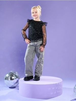 Sinsay - Jeansy wide leg - szary