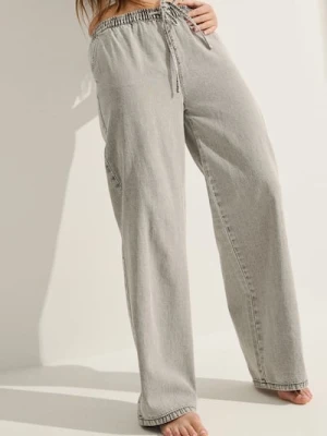 Sinsay - Jeansy wide leg - szary