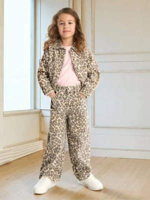 Sinsay - Jeansy wide leg w panterkę - wielobarwny