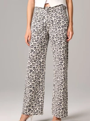 Sinsay - Jeansy wide leg w panterkę - wielobarwny