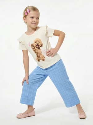 Sinsay - Jeansy wide leg w paski - niebieski