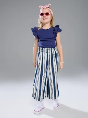 Sinsay - Jeansy wide leg w paski - wielobarwny