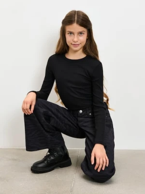 Sinsay - Jeansy wide leg we wzór w panterkę - wielobarwny