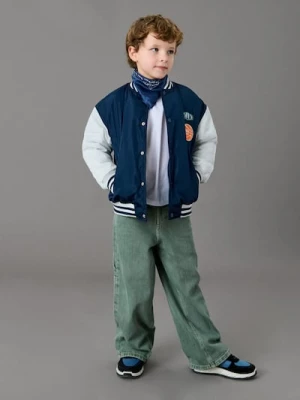 Sinsay - Jeansy wide leg z efektem sprania - khaki