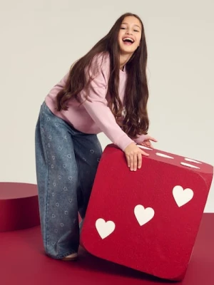 Sinsay - Jeansy wide leg z ozdobnymi dżetami - Inny