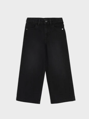 Sinsay - Jeansy wide leg z wysokim stanem - czarny