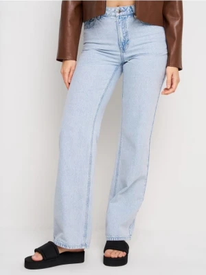 Sinsay - Jeansy wide leg z wysokim stanem - niebieski