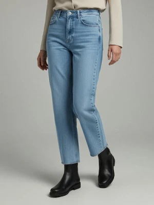 Sinsay - Jeansy wide leg z wysokim stanem - niebieski