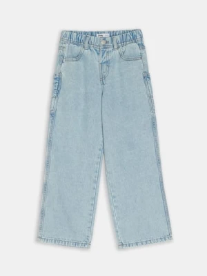 Sinsay - Jeansy z elastyczną gumą w pasie - niebieski