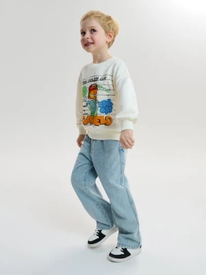 Sinsay - Jeansy z elastyczną gumą w pasie - niebieski