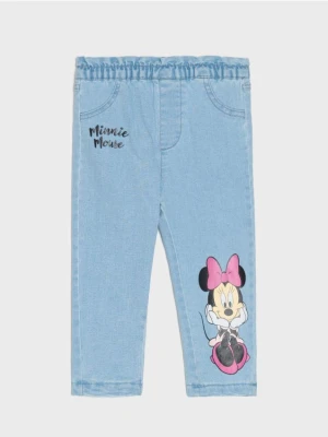 Sinsay - Jeansy z ociepleniem Minnie Mouse - niebieski