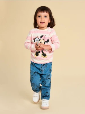 Sinsay - Jeansy z polarem wewnątrz Minnie Mouse - niebieski