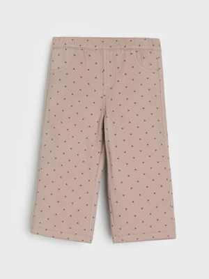 Sinsay - Jeansy z polarem wewnątrz w groszki - różowy