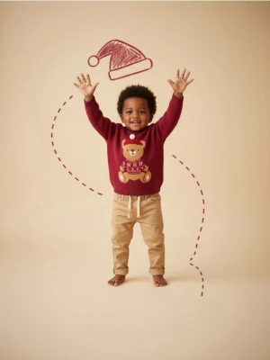 Sinsay - Jeansy z przeszyciami - brązowy