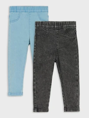 Sinsay - Jeansy z regulowanym pasem 2 pack - szary