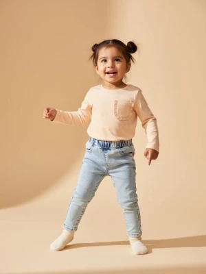 Sinsay - Jeansy z regulowanym pasem - niebieski