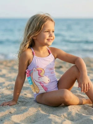 Sinsay - Jednoczęściowy strój kąpielowy z motywem jednorożca - fioletowy