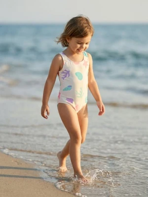 Sinsay - Jednoczęściowy strój kąpielowy z motywem morskim - żółty