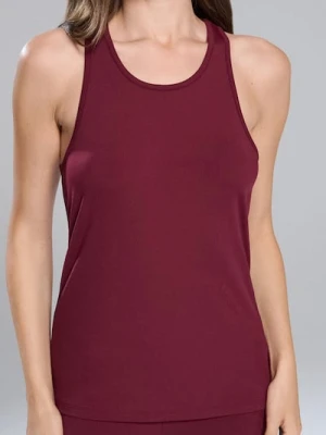 Sinsay - Jednolita koszulka na ramiączkach - bordowy