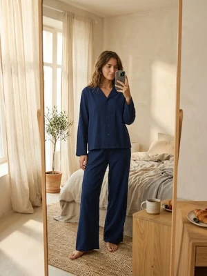 Sinsay - Jednolita piżama dwuczęściowa - granatowy