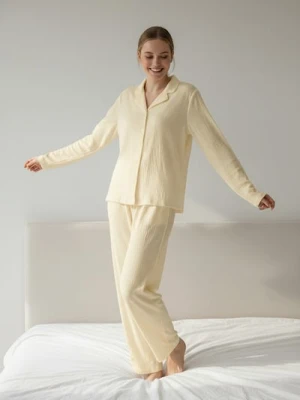 Sinsay - Jednolita piżama dwuczęściowa - kremowy