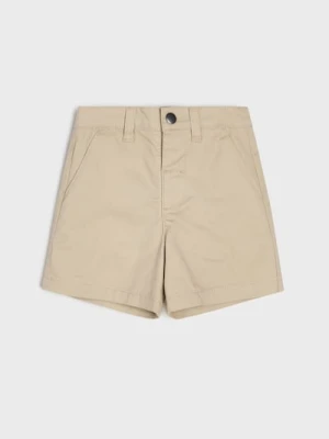 Sinsay - Jednolite bawełniane szorty - beżowy