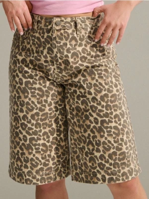 Sinsay - Jorts w panterkę - wielobarwny