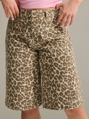 Sinsay - Jorts w panterkę - wielobarwny