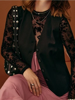 Sinsay - Kamizelka garniturowa - czarny