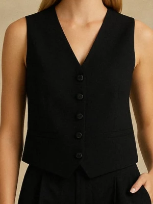 Sinsay - Kamizelka garniturowa - czarny