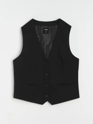 Sinsay - Kamizelka garniturowa - czarny