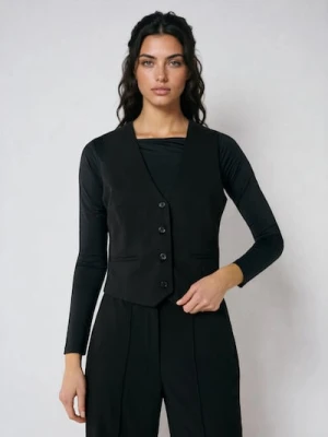 Sinsay - Kamizelka garniturowa - czarny