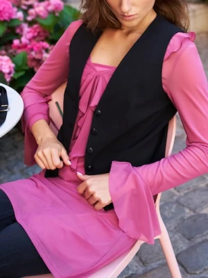 Sinsay - Kamizelka garniturowa - czarny