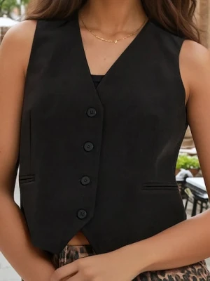 Sinsay - Kamizelka garniturowa - czarny