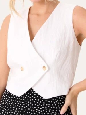 Sinsay - Kamizelka garniturowa - kremowy