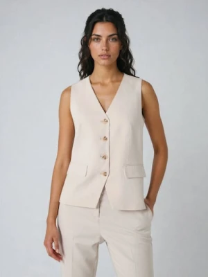 Sinsay - Kamizelka garniturowa - kremowy