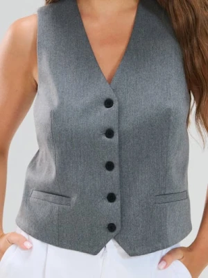 Sinsay - Kamizelka garniturowa smart casual - szary