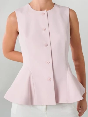 Sinsay - Kamizelka garniturowa z ozdobnymi przeszyciami - różowy