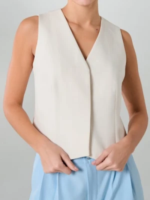Zdjęcie produktu Sinsay - Kamizelka garniturowa z ukrytą plisą - kremowy