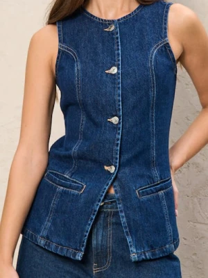 Sinsay - Kamizelka jeansowa - niebieski