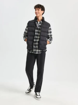 Sinsay - Kamizelka pikowana - czarny