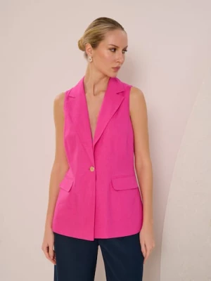 Sinsay - Kamizelka z domieszką lnu - różowy