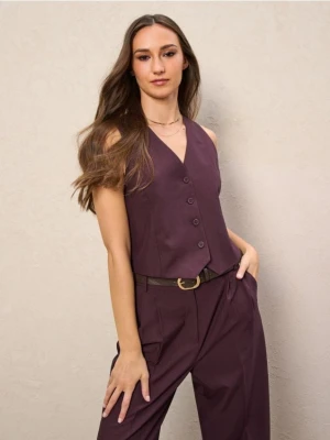 Sinsay - Kamizelka z domieszką wiskozy - bordowy