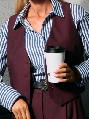 Sinsay - Kamizelka z domieszką wiskozy - bordowy