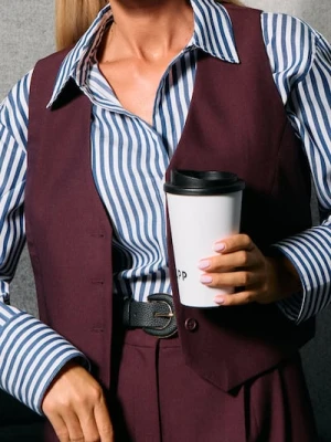 Sinsay - Kamizelka z domieszką wiskozy - bordowy