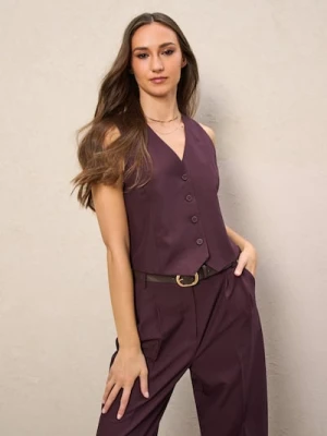 Sinsay - Kamizelka z domieszką wiskozy - bordowy