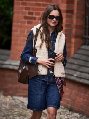 Sinsay - Kamizelka z kapturem - kremowy