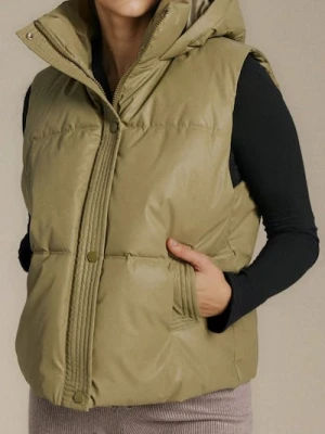 Sinsay - Kamizelka z kapturem - zielony