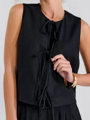 Sinsay - Kamizelka z ozdobnym wiązaniem - czarny