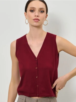 Sinsay - Kamizelka z wiskozą - bordowy